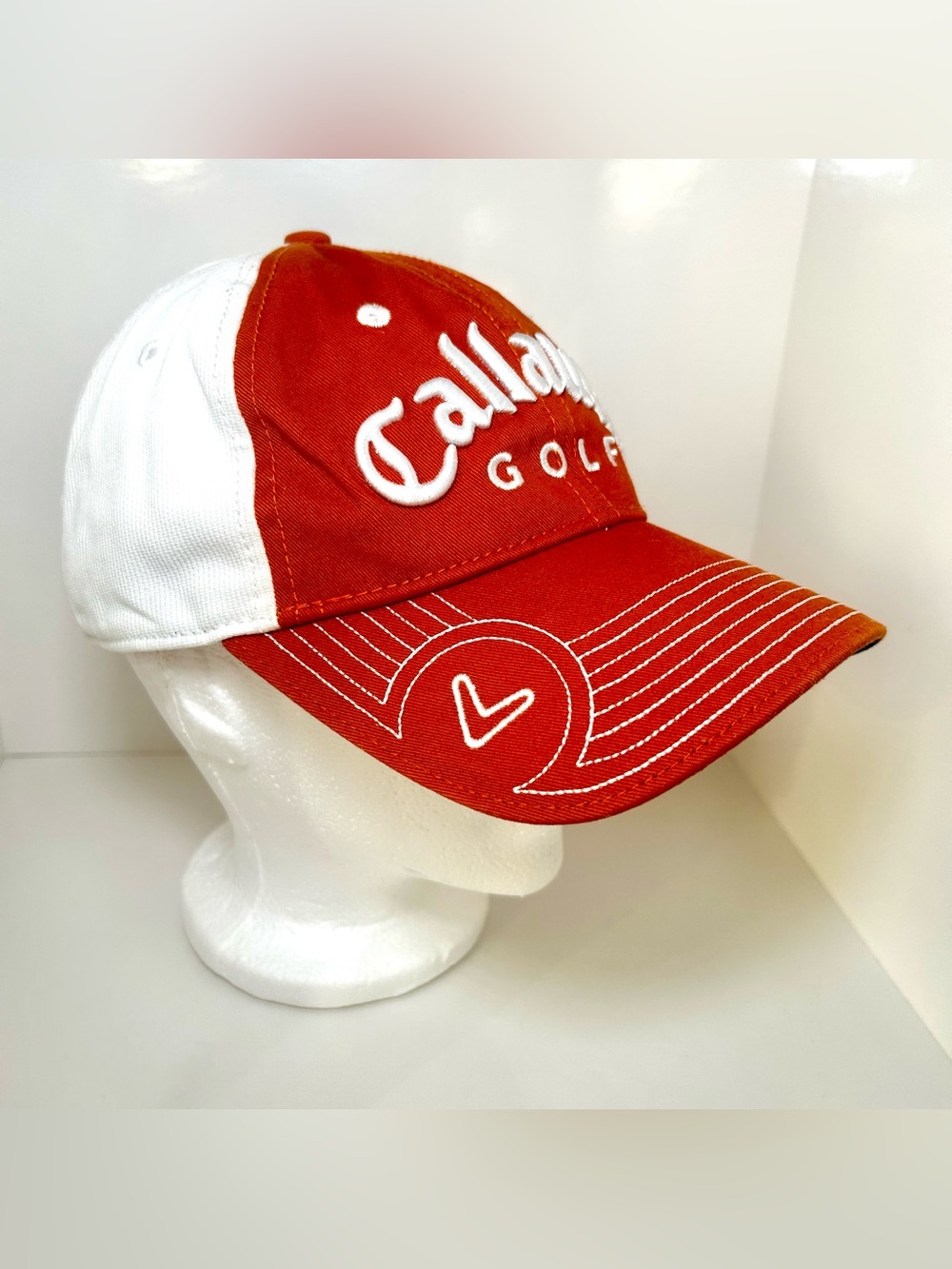 Callaway Golf Men’s Orange & White Performance Golf Cap/Hat Adjustable Back